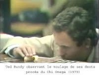 Ted Bundy observing the casting of his teeth during the Chi Omega murder trial (1979)